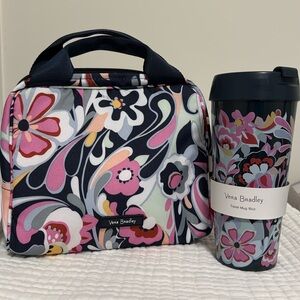 NEW Vera Bradley Mod Paisley Lighten Up Lunch Cooler Bag AND tumbler mug set